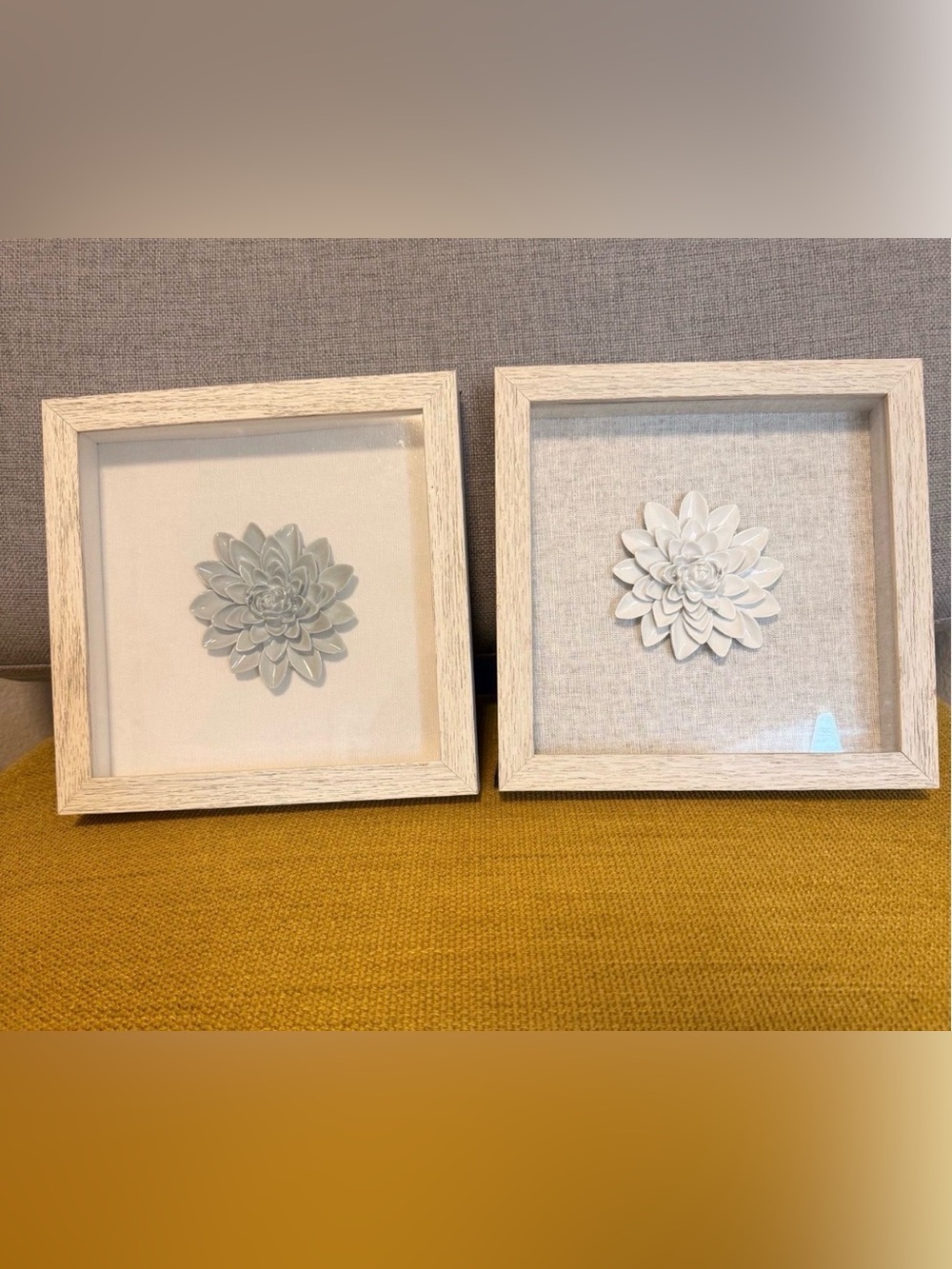 🪴 Southern Living Ceramic Shadow Box Succulent Wall Art Pair